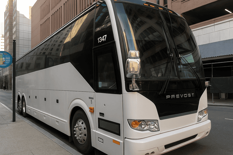 a Costa Mesa Minibus Company coach bus