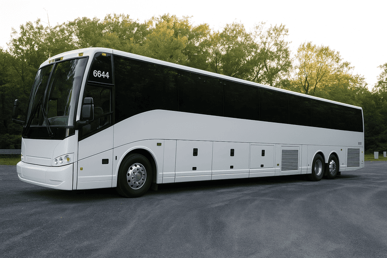 exterior of Costa Mesa Minibus Company coach bus