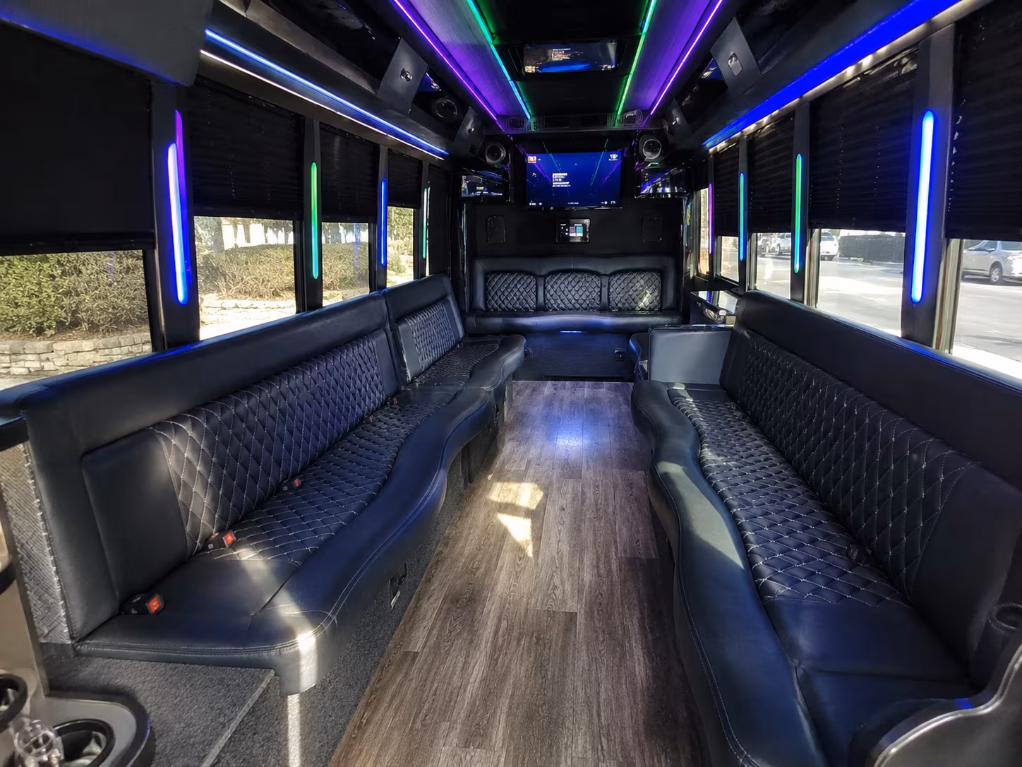 costa mesa 15 passenger party bus interior