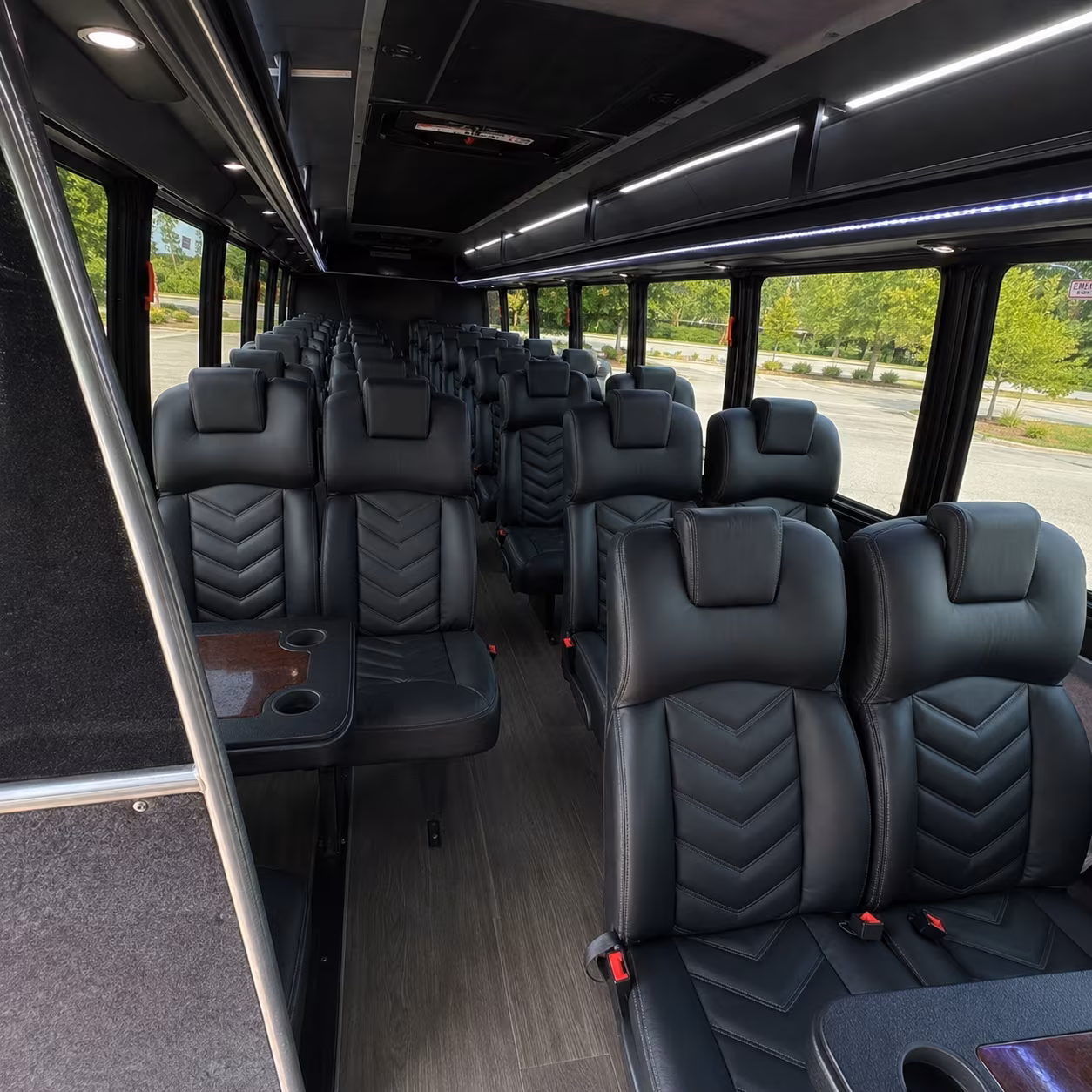 costa mesa 28 passenger minibus inside