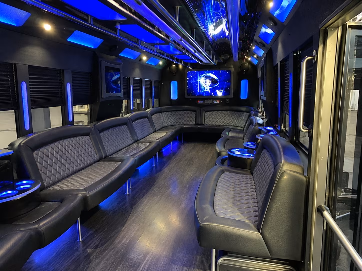 costa mesa 28 passenger party bus interior