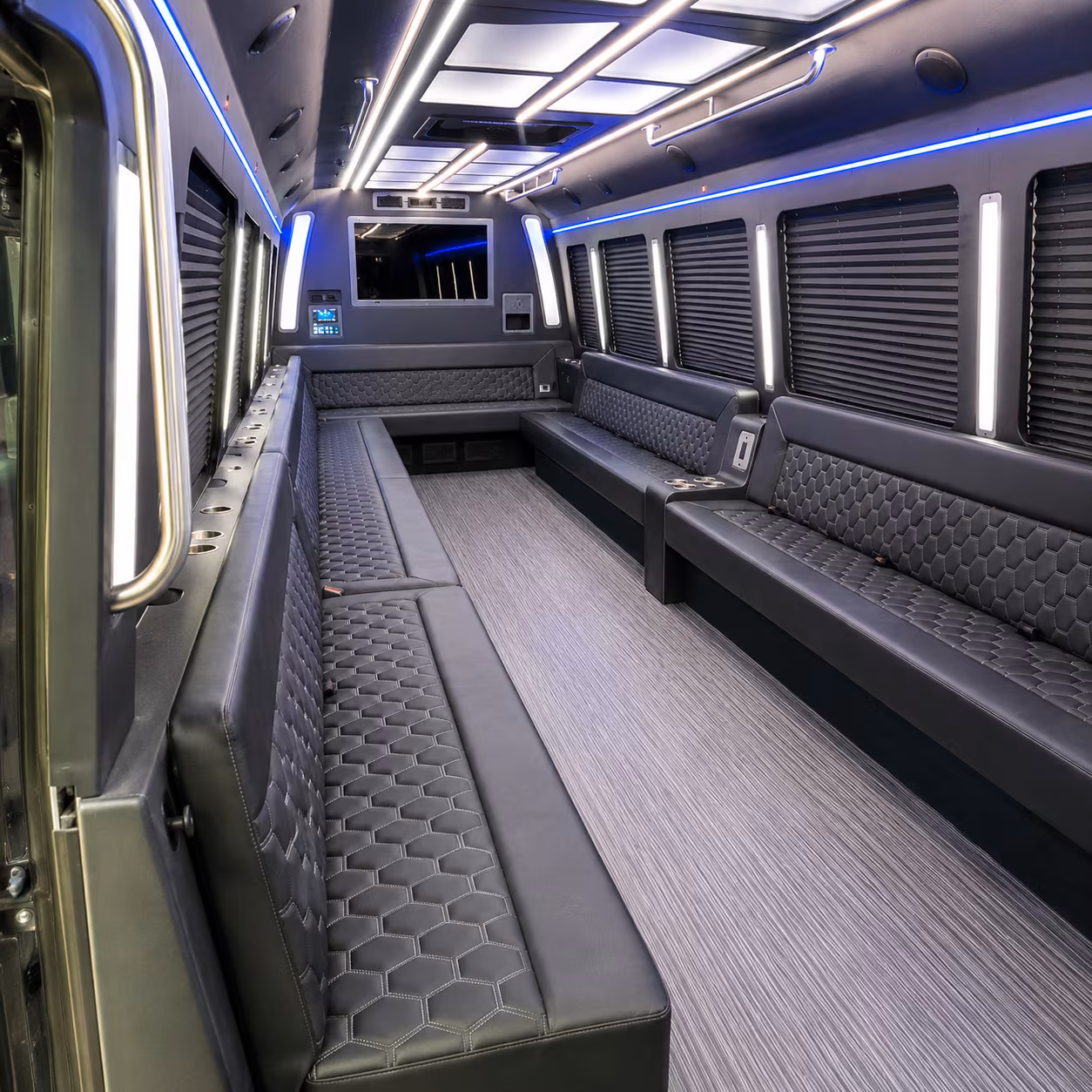 costa mesa 40 passenger party bus interior