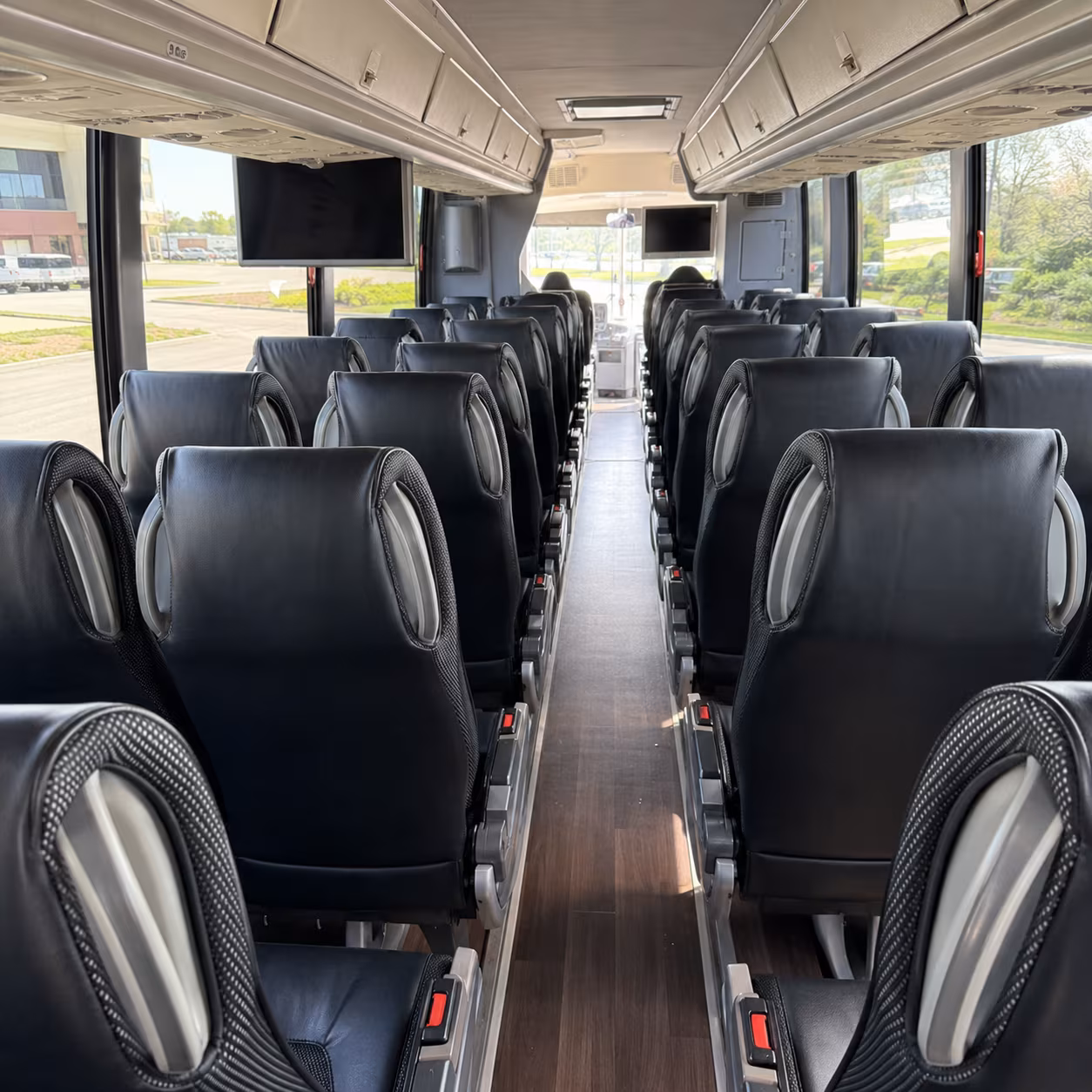 costa mesa 56 passenger charter bus inside