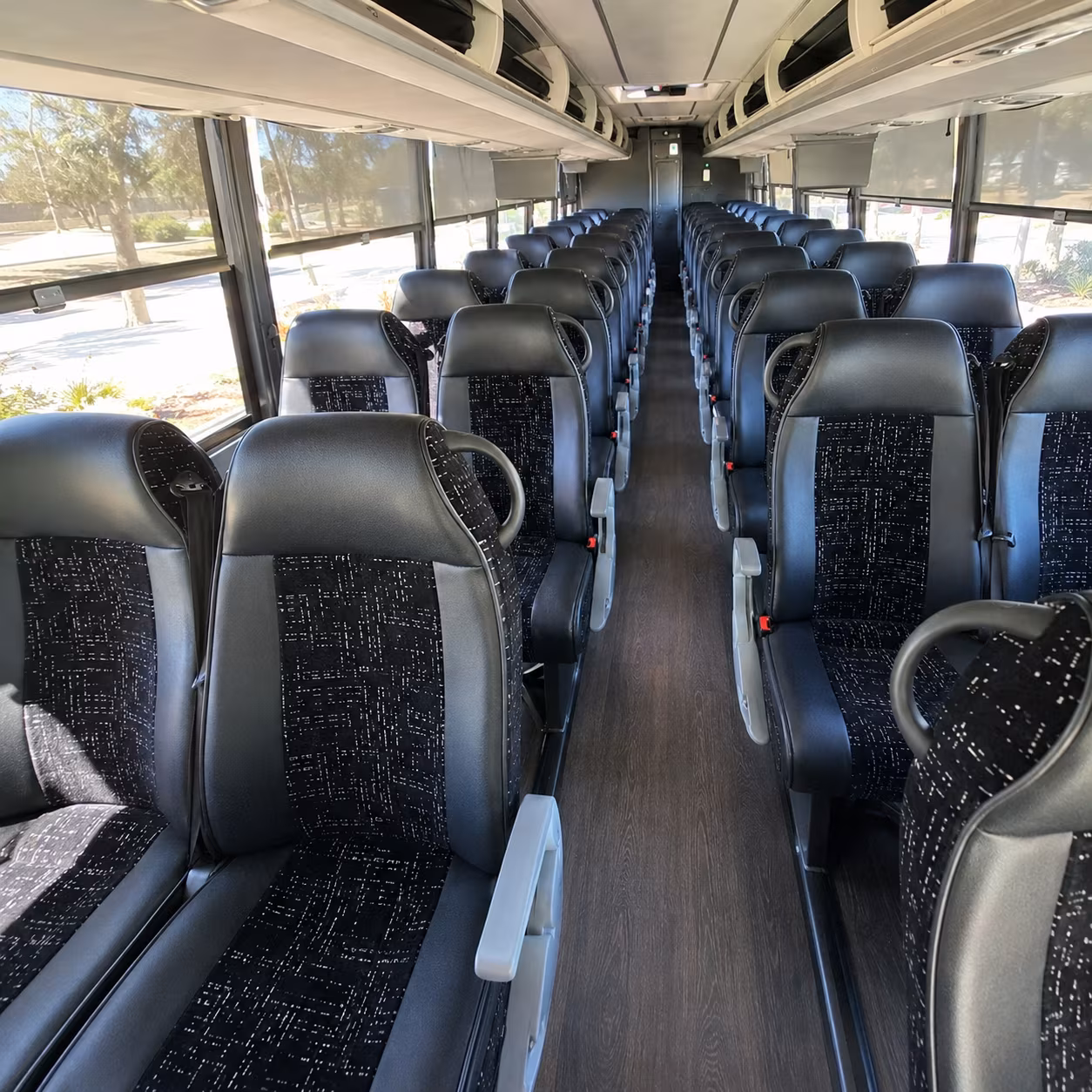 costa mesa charter bus inside